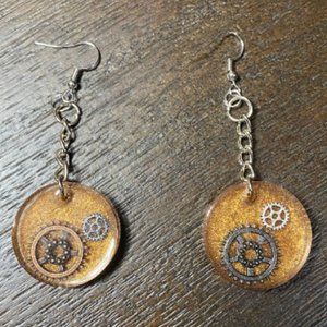 Resin Gear Earrings